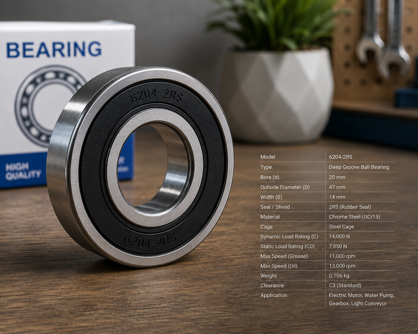 Deep Groove Ball Bearing 6204