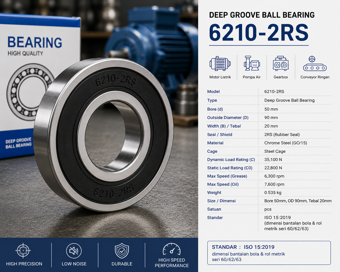 Deep Groove Ball Bearing 6210