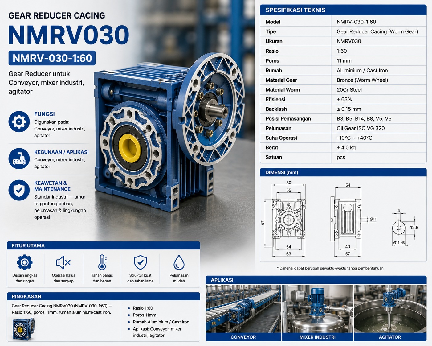 Gear Reducer Cacing NMRV030