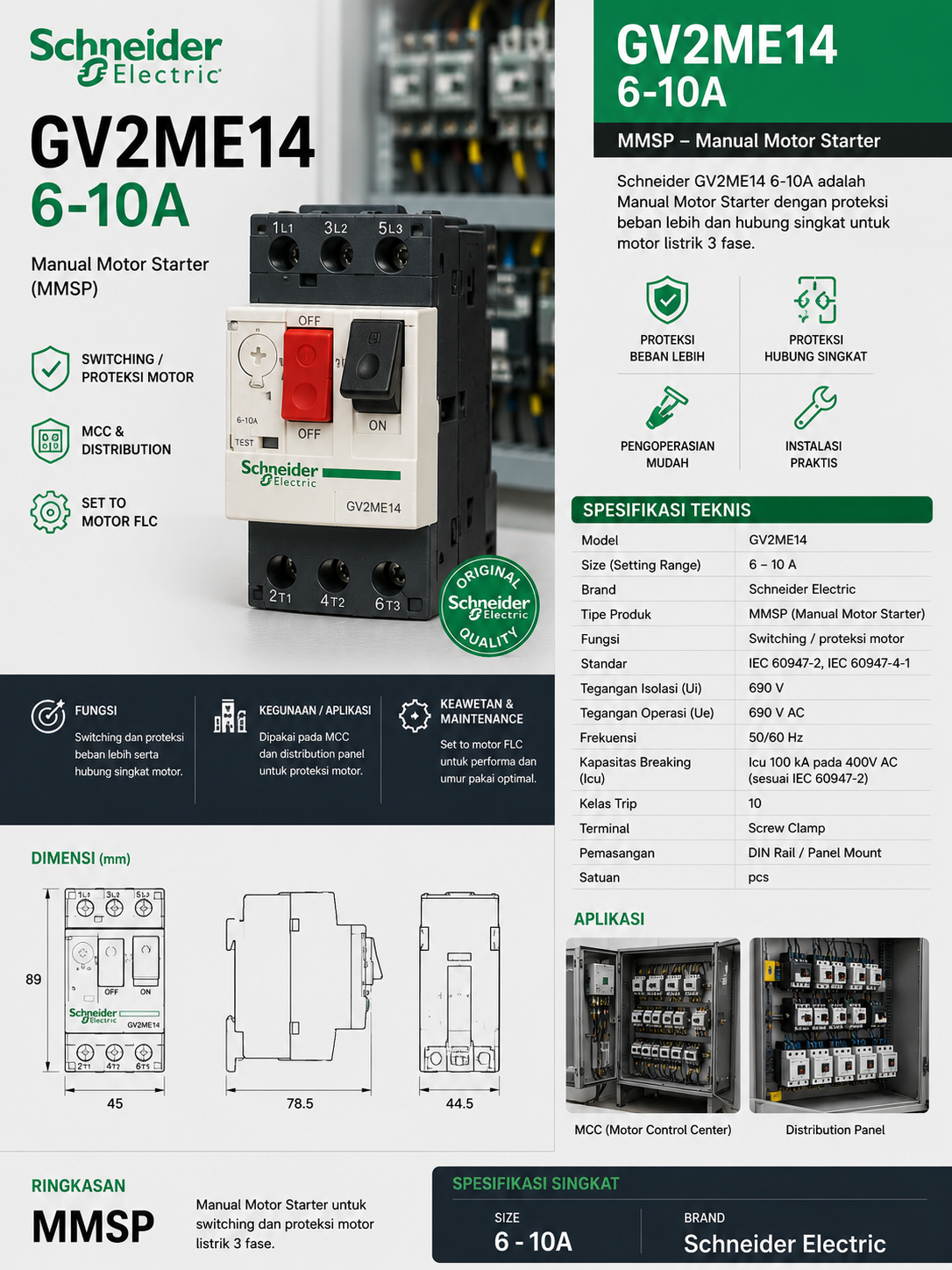 Schneider GV2ME14 6-10A