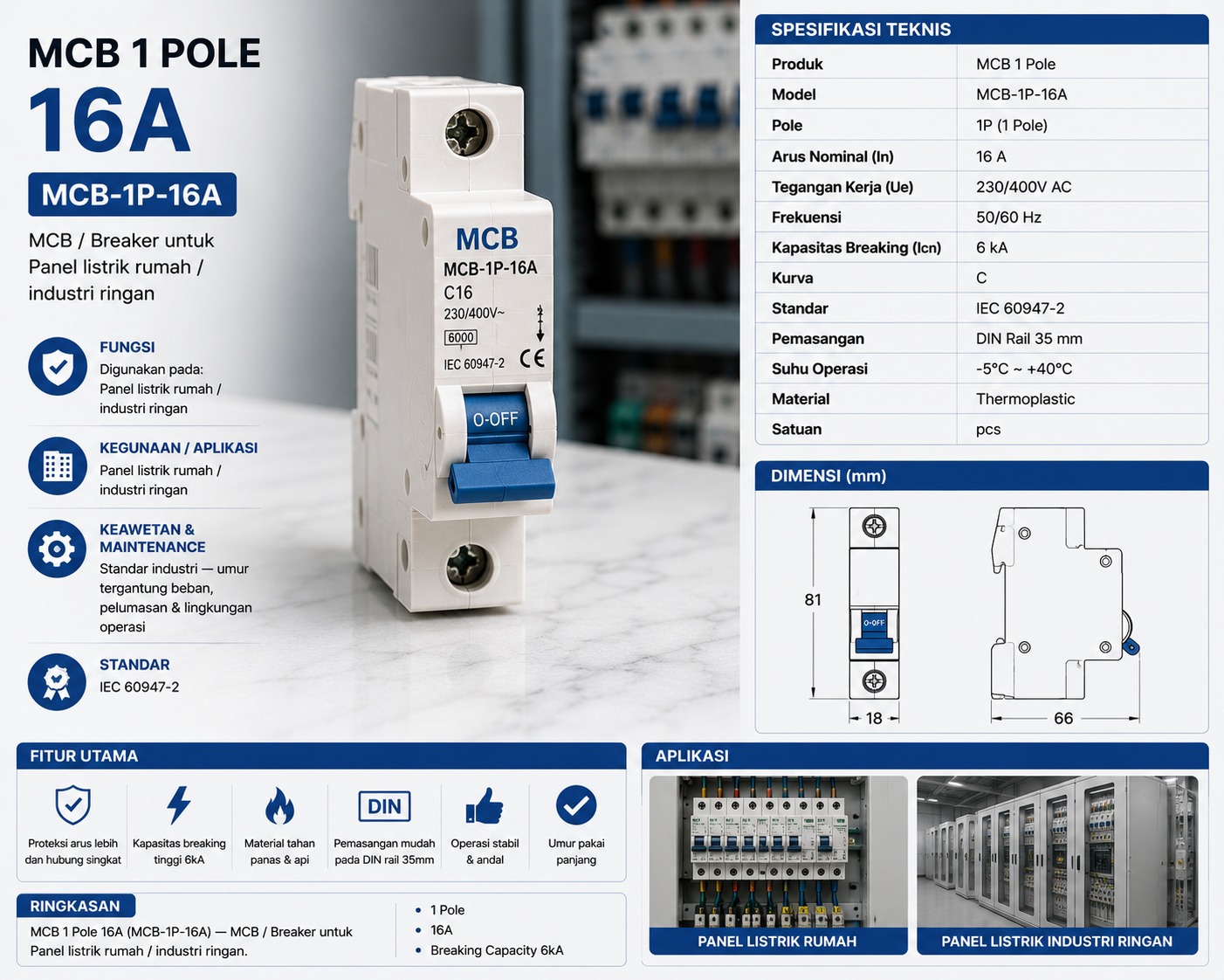MCB 1 Pole 16A