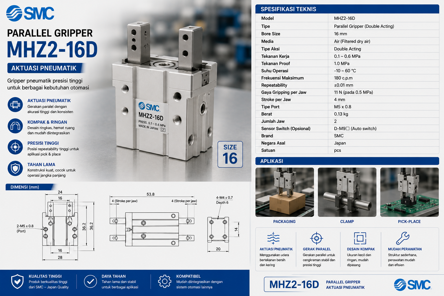 SMC Gripper MHZ2-16D