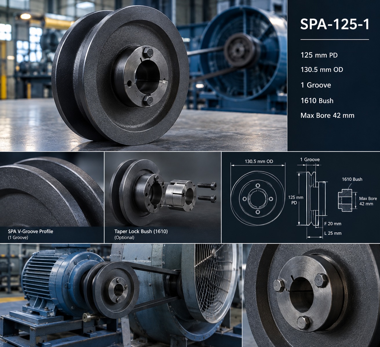 SPA Pulley 125mm 1G