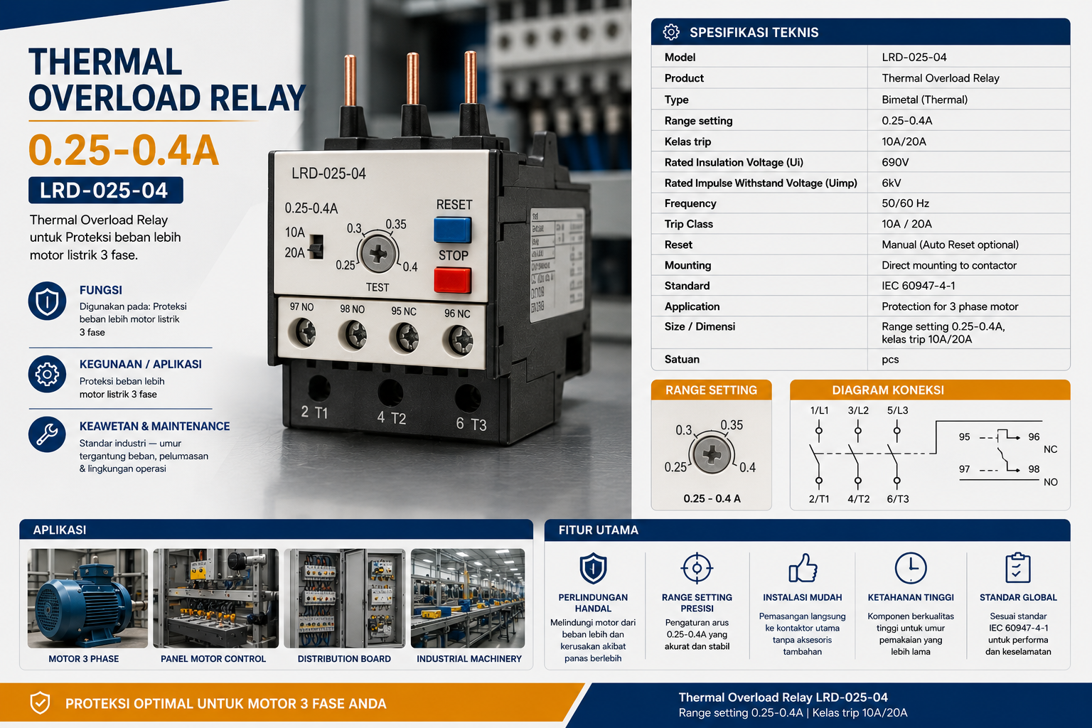 Thermal Overload Relay 0.25-0.4A