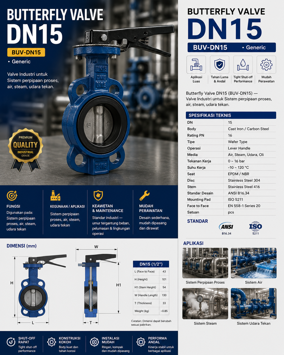 Butterfly Valve DN15